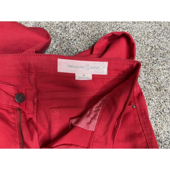 TREASURE & BOND Size 29 Red Stretch jeans Mid Rise Stretch - Picture 6 of 11